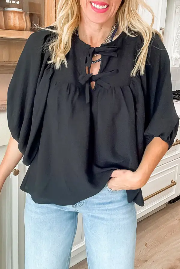 Bow Detail Tie Detail Blouse