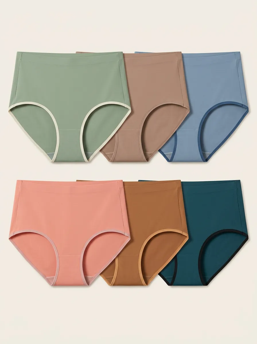Women's Contrast Trim Seamless High-Rise Briefs 6-Pack