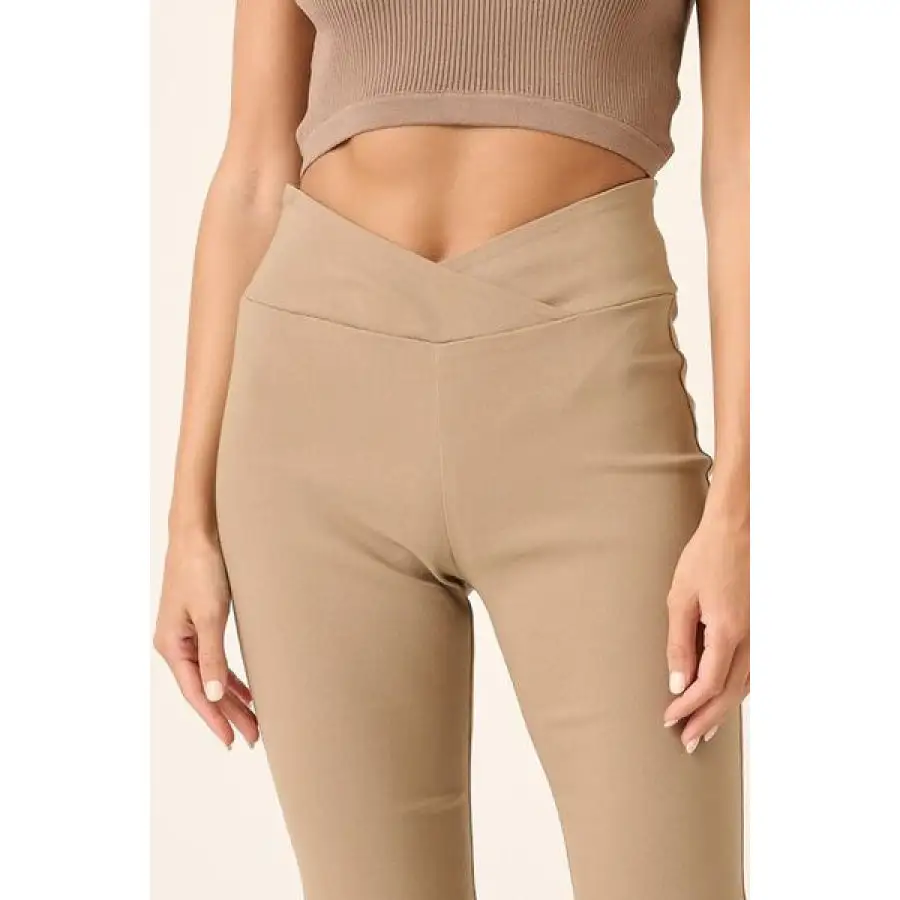 Casual Surplice V Waist Flare Pants