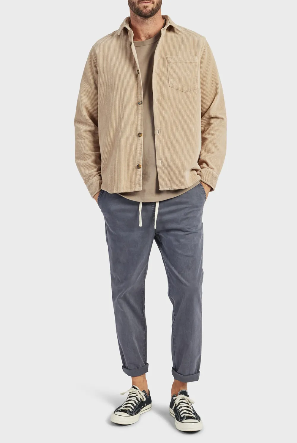 Lebowski Cord Overshirt-Navy