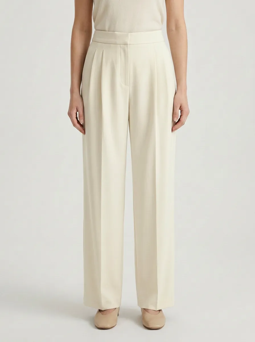 Office Finish Pleated Wide-Leg Trousers