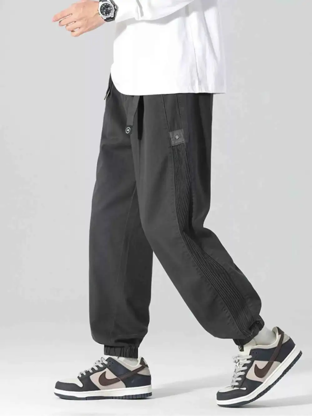 Drawstring Cargo Joggers with Pockets Pants