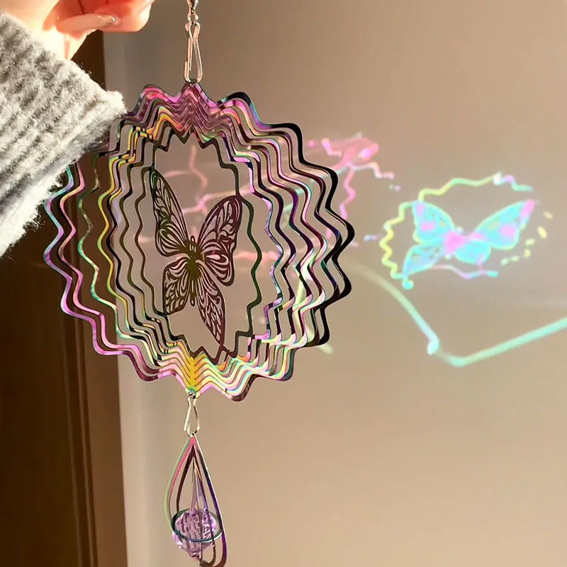🎉 2025 Hot Sale - 6 INCH 3D Rotating Mandala Wind Chime