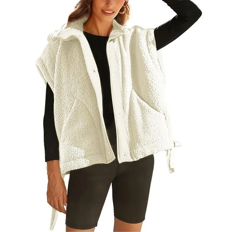 8 Pick Tanming Women'S Warm Sherpa Fleece Vest Casual Cozy Sleeveless Button Down Sherpa Jacket Outerwear With Pockets FallFreshness Womenswear Basic