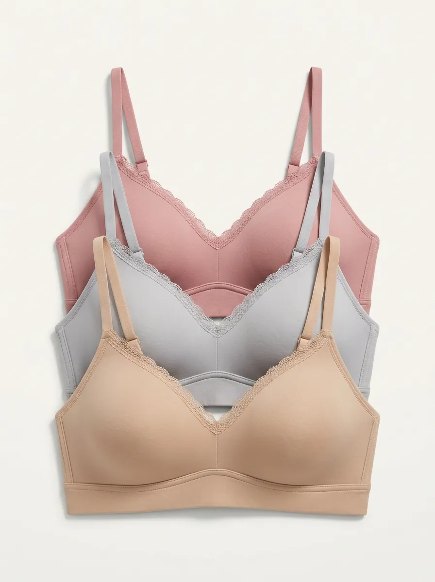 Everyday Lace-Trim Women's Three-Piece Bra Set