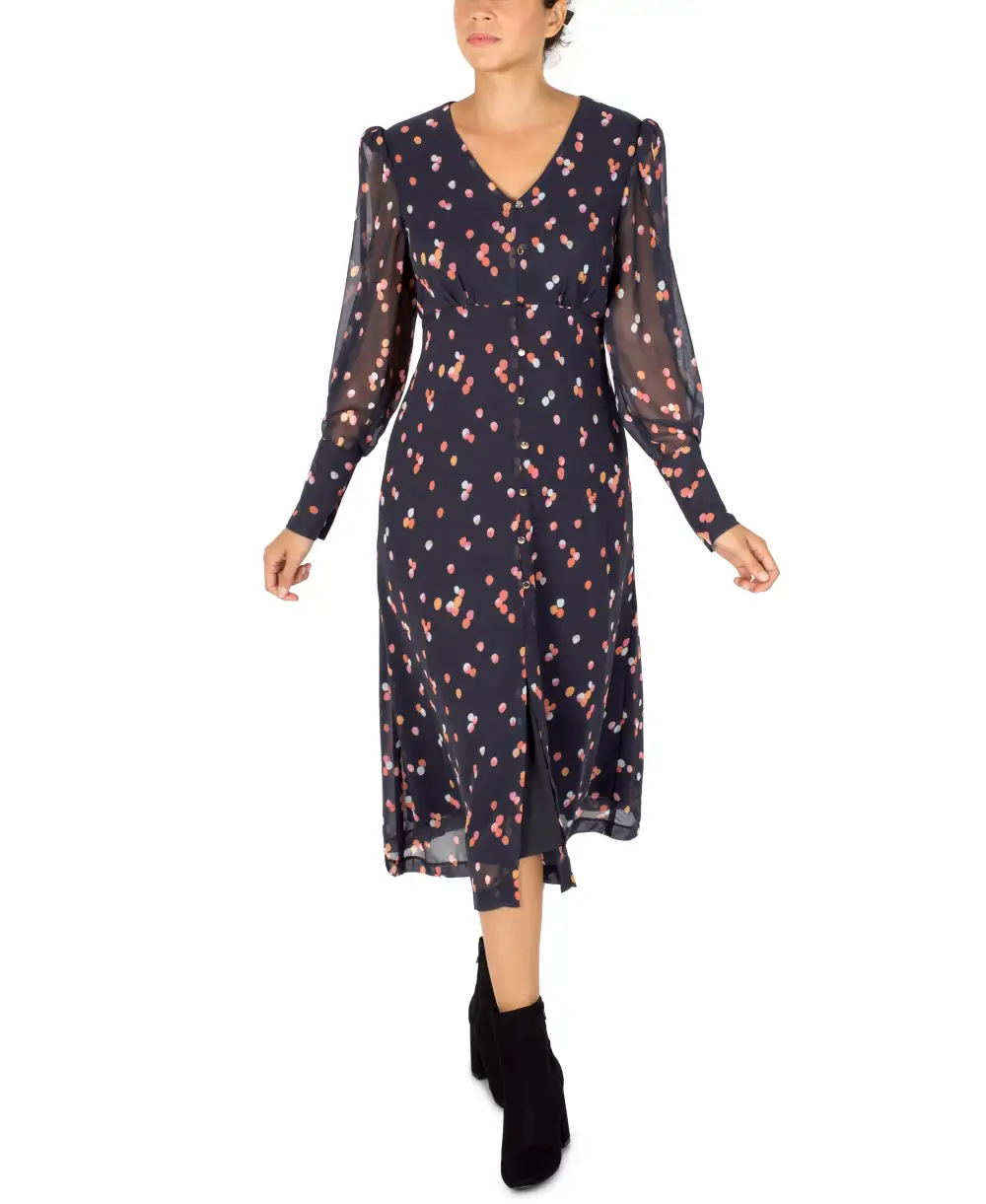 Long Sleeve Chiffon Shirt Dress