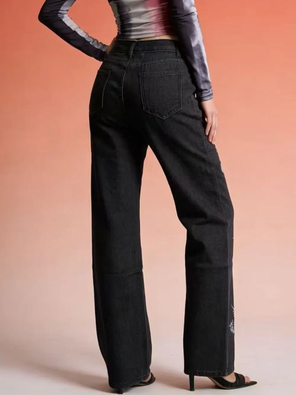 Clean High Waist Wide Leg Denim Jeans