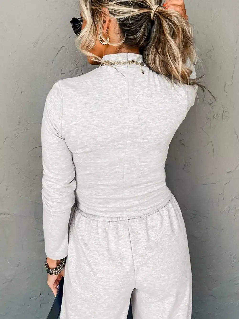 Turtleneck Long Sleeve Top and Pants Set
