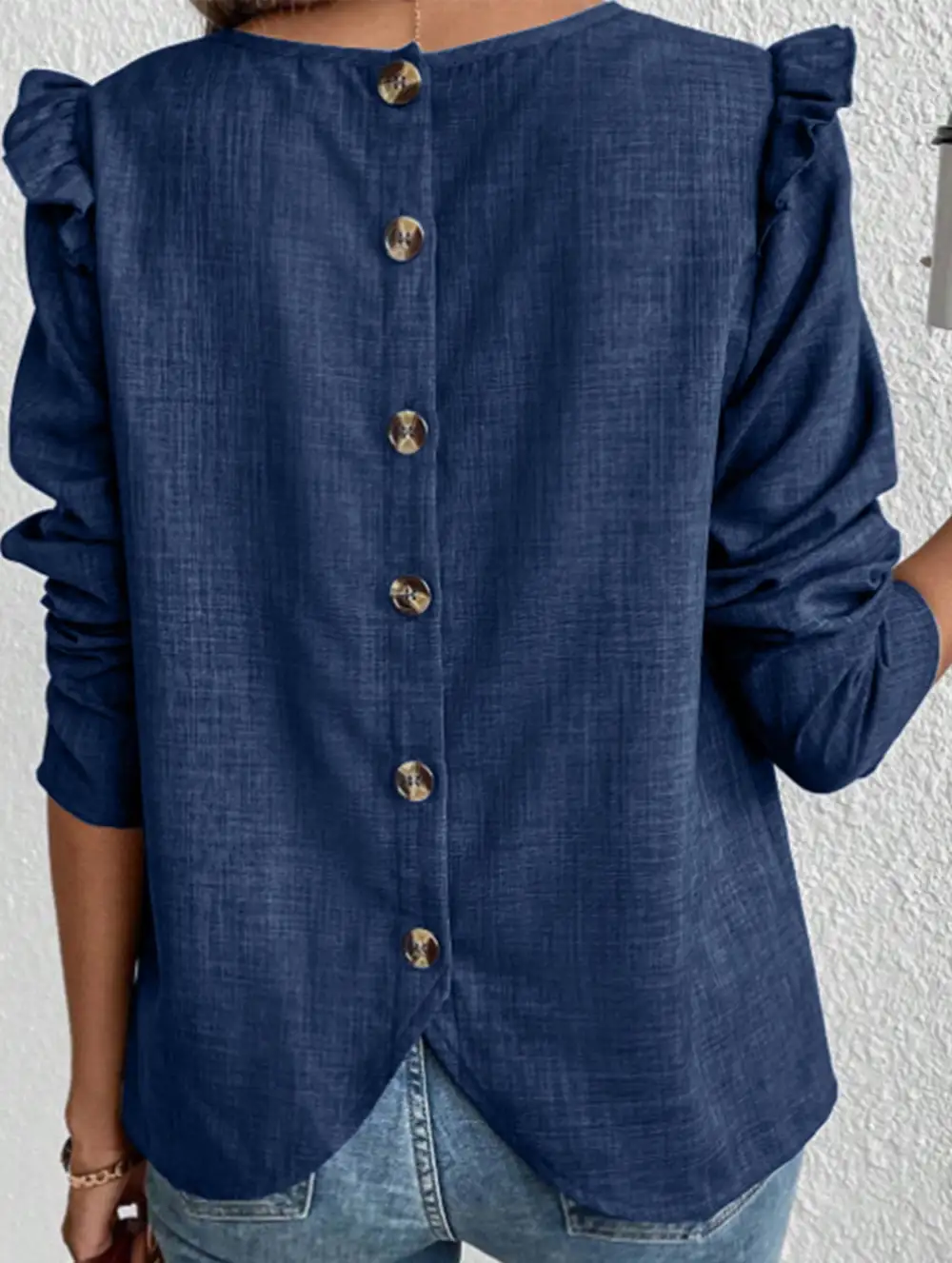 Single-Breasted Tee Back Buttons