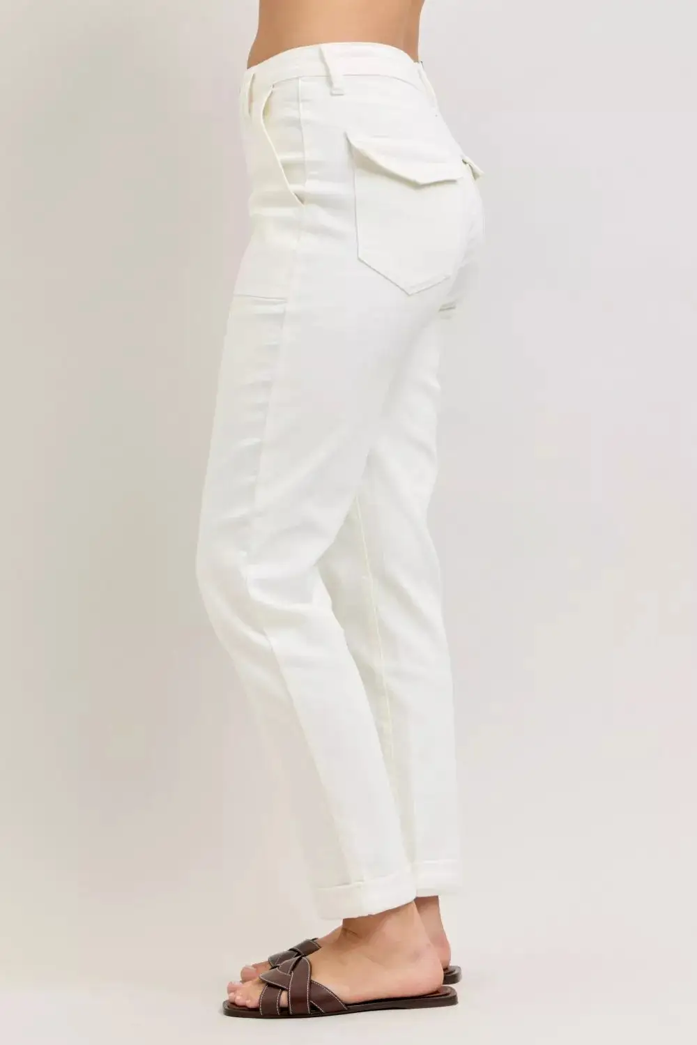 High Waist Pocketed Denim Jeans
