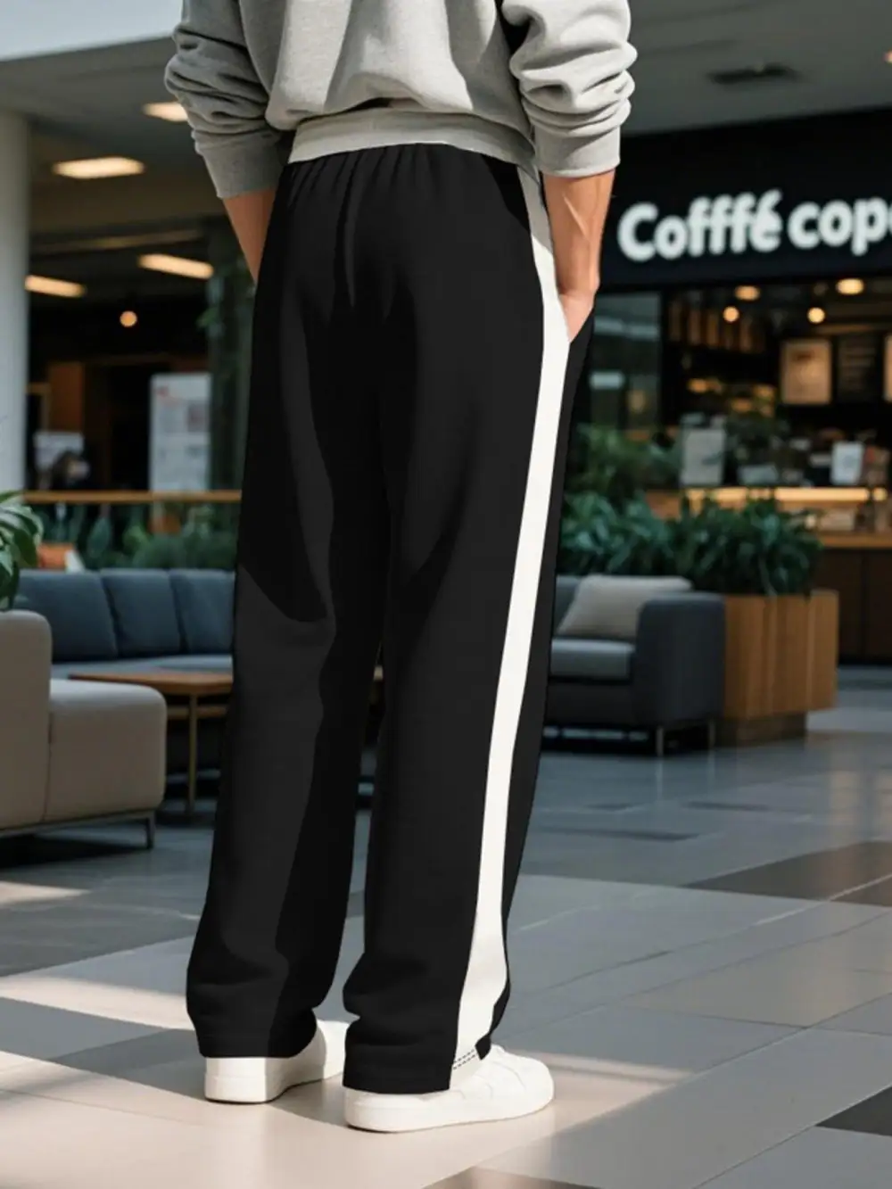 Men's Full Size Contrast Stripe Drawstring Sweatpants Plus