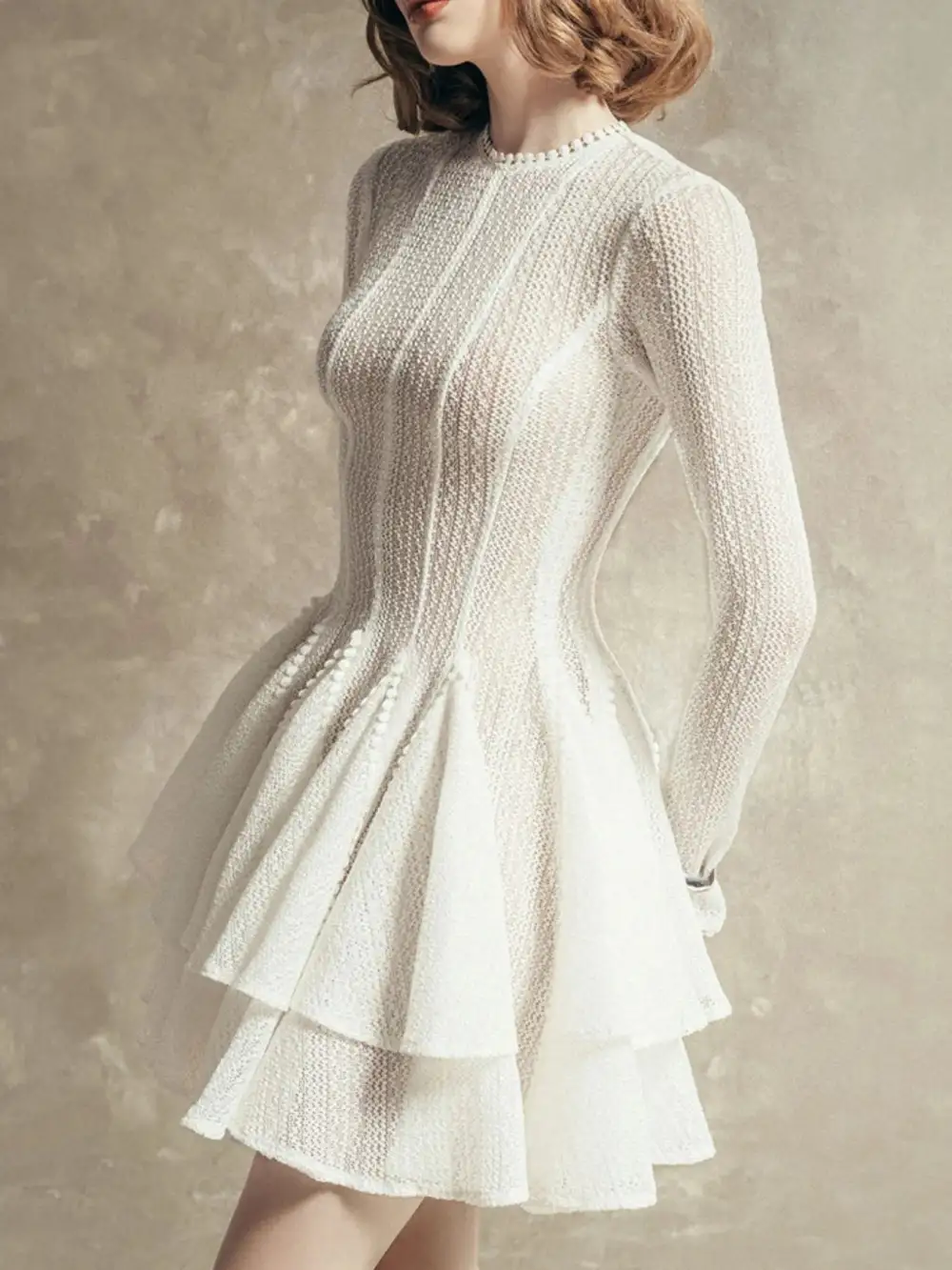 Comfort Fit Round Neck Long Sleeve Dress