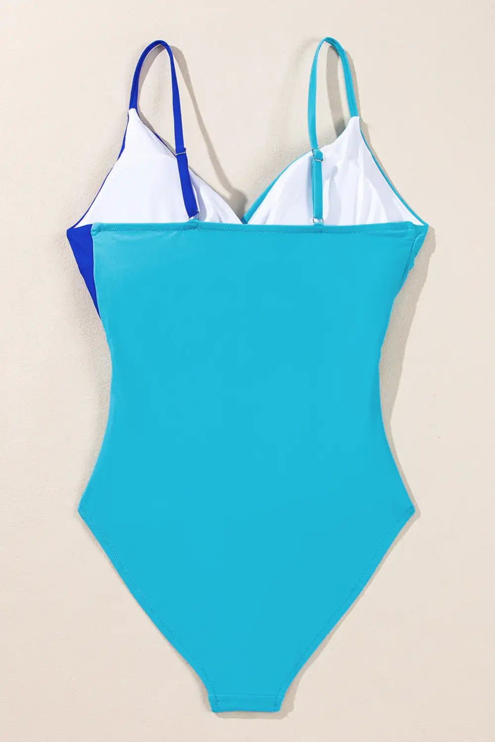 Crossover Blocked Pattern Panel Detail One Swimsuit