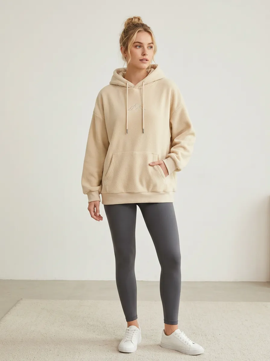 Women's Outdoor Nature Lover Mountain Line Art Printed Hoodie
