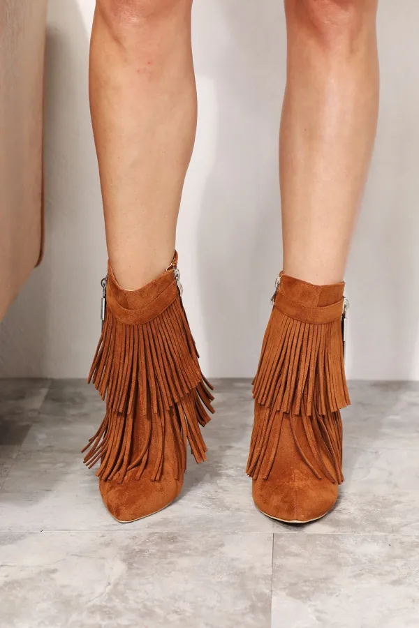 Everyday Tassel Heels Boots