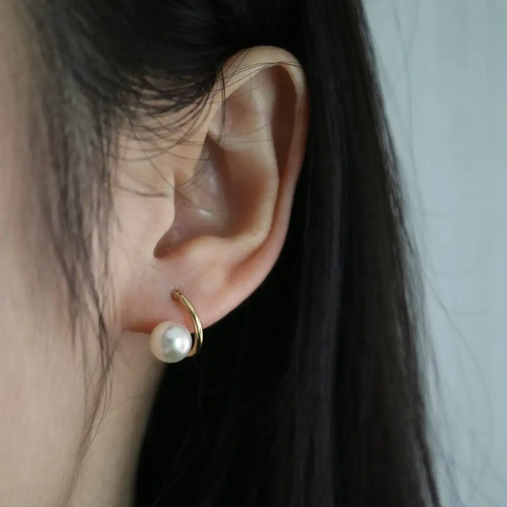 Classic Pearl Hoop Earrings