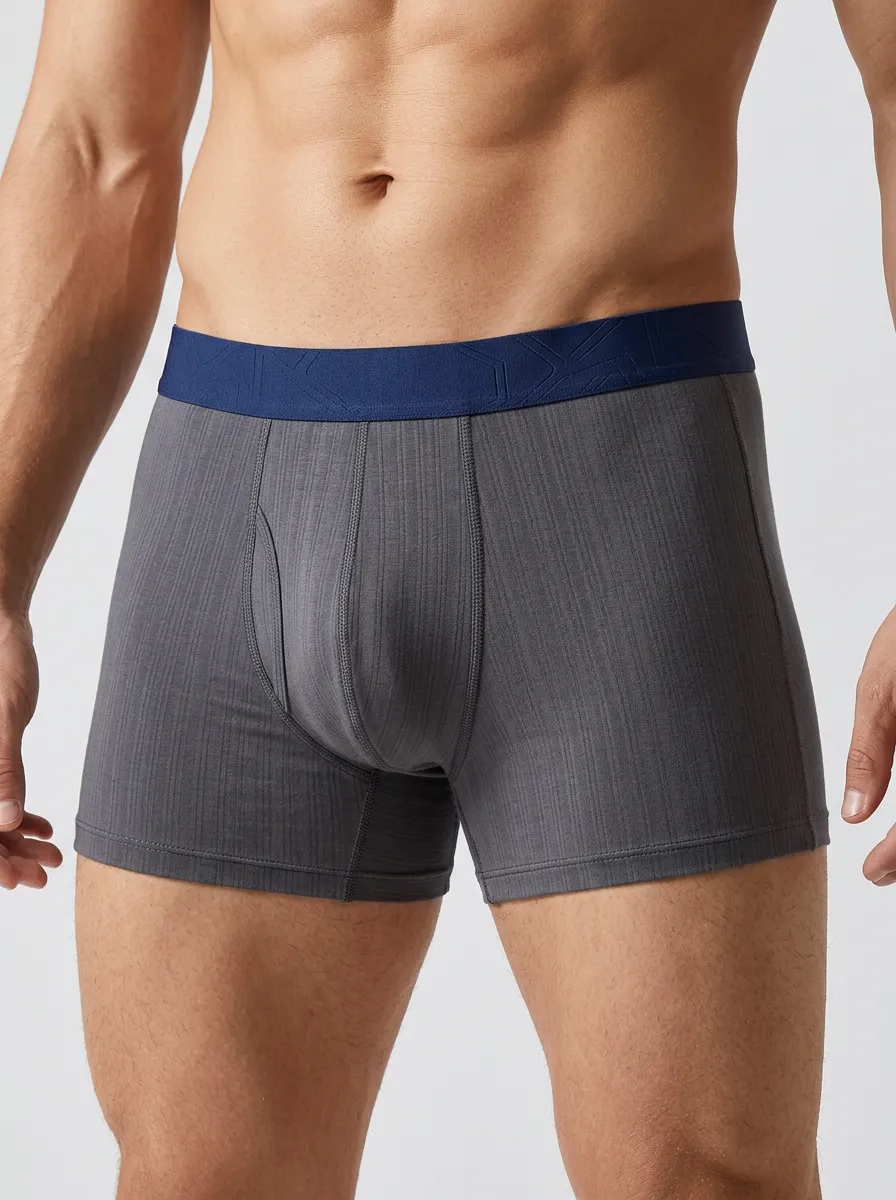 Minimalist Ribbed Pattern Boxer Briefs