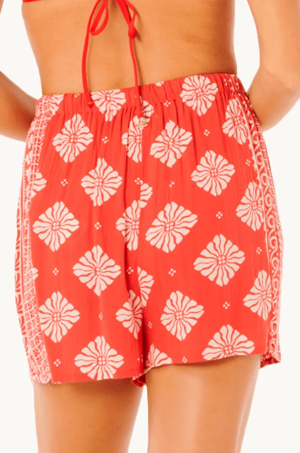 Printed Panel High Rise Shorts