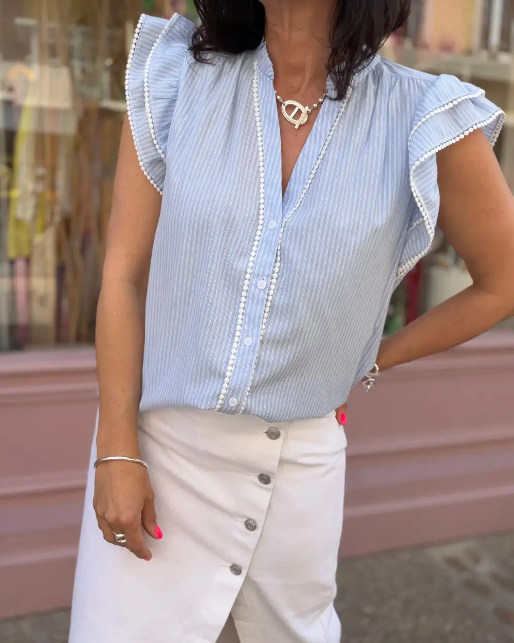 Modern Cotton Striped Blouse