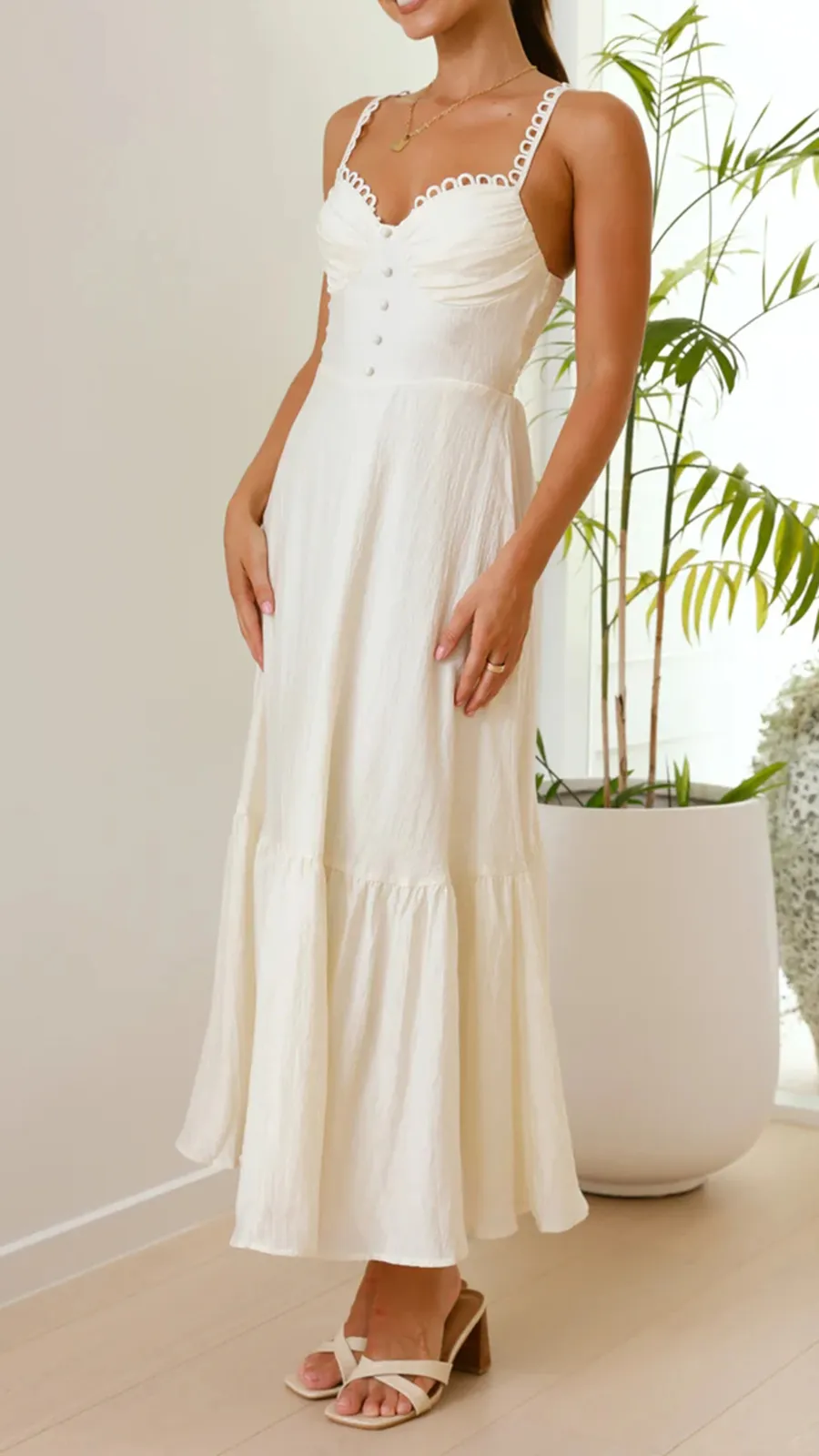 Front Button Detailing Dress