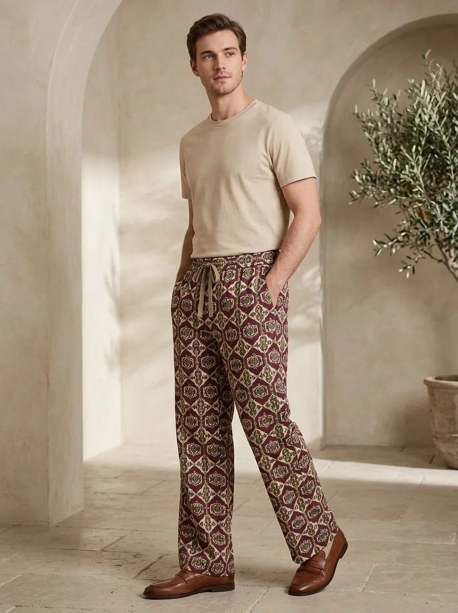Men's Graphic Boho Geometric Printed Pants