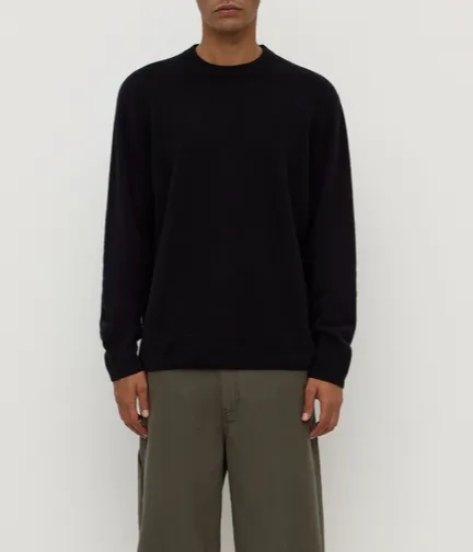 Black Cashmere Crew Neck Sweater