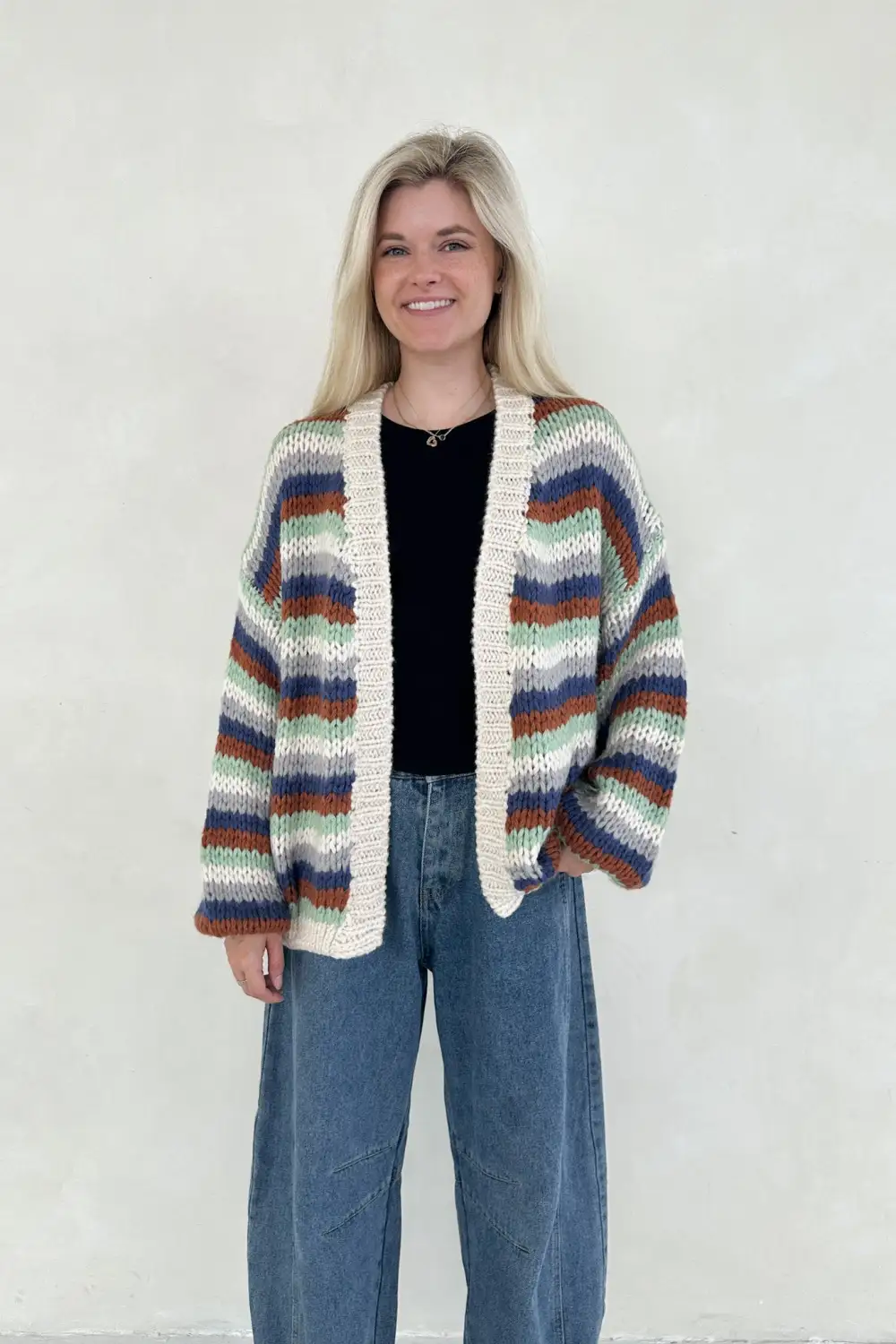 Simple Cut Soft Knit Cardigan
