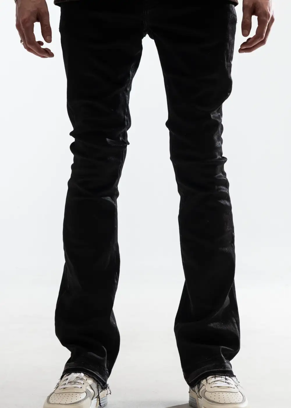 Skinny Raw Hem Flare Jeans