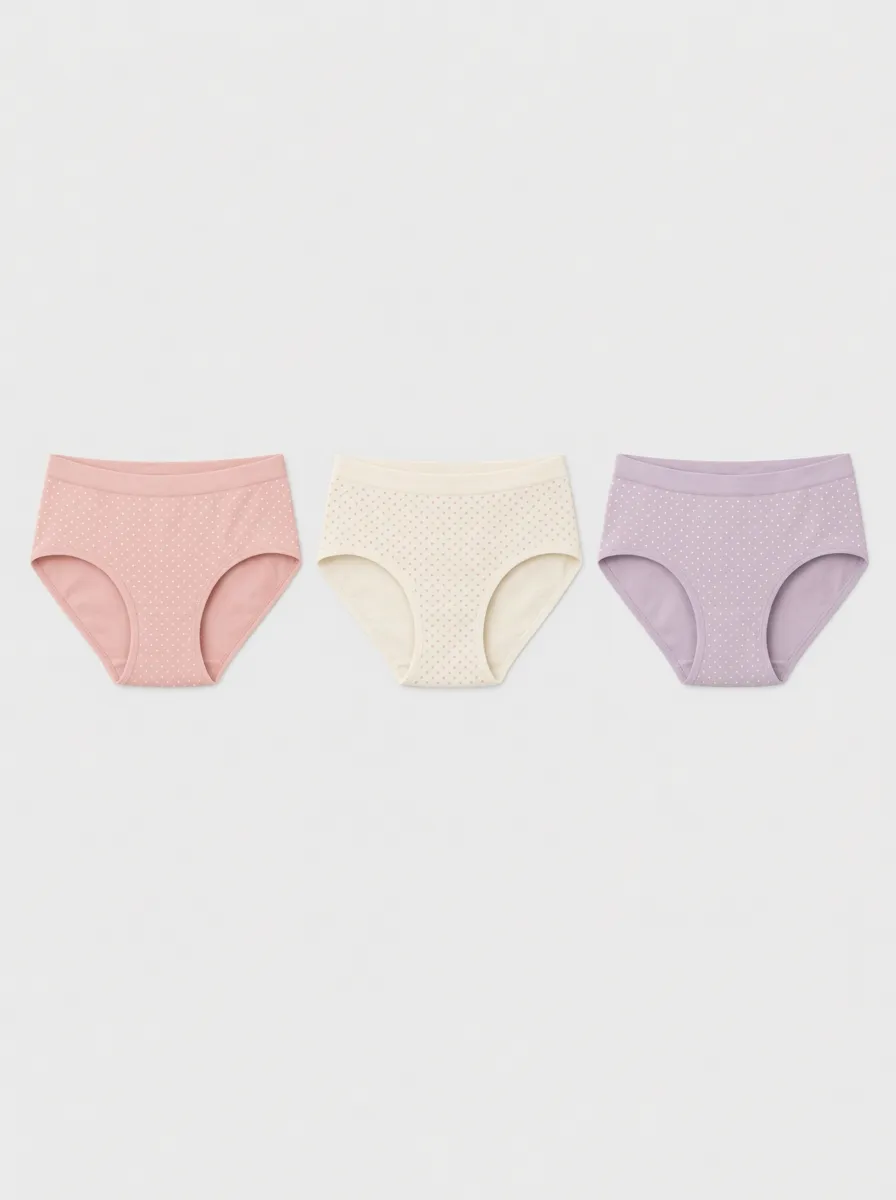 Women's Pastel Polka Dot Brief Briefs 3-Pack