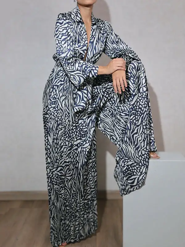 Losse Pofmouwen Geplooide Jumpsuits Met Split En Diepe