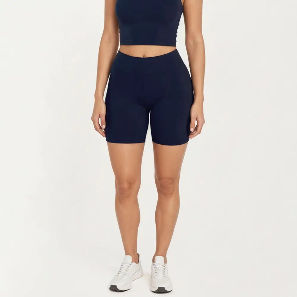 Refined High-Waist Stretch Biker Shorts