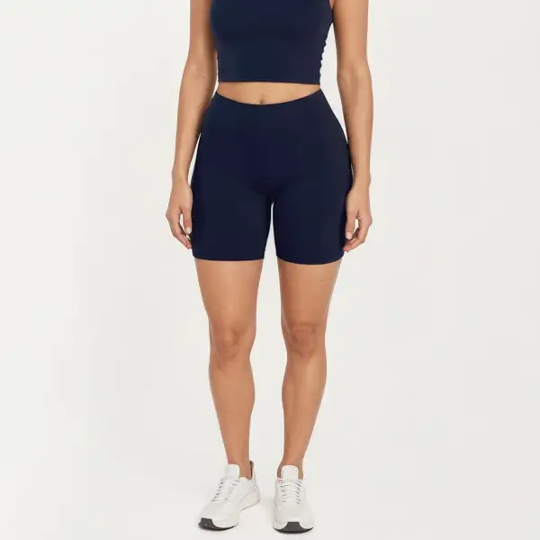 Refined High-Waist Stretch Biker Shorts