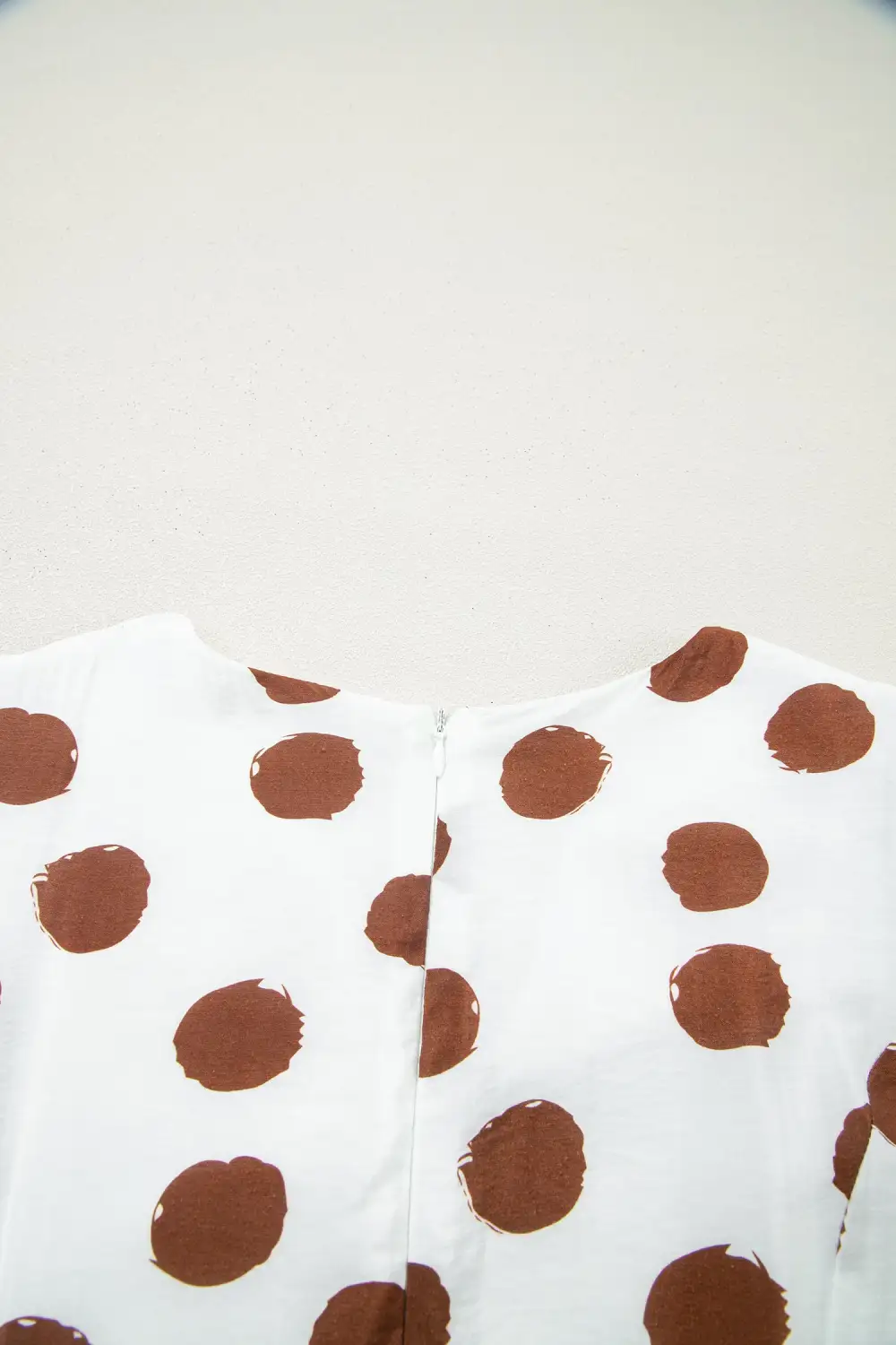 Polka Dot Printed V Neck Midi Dress