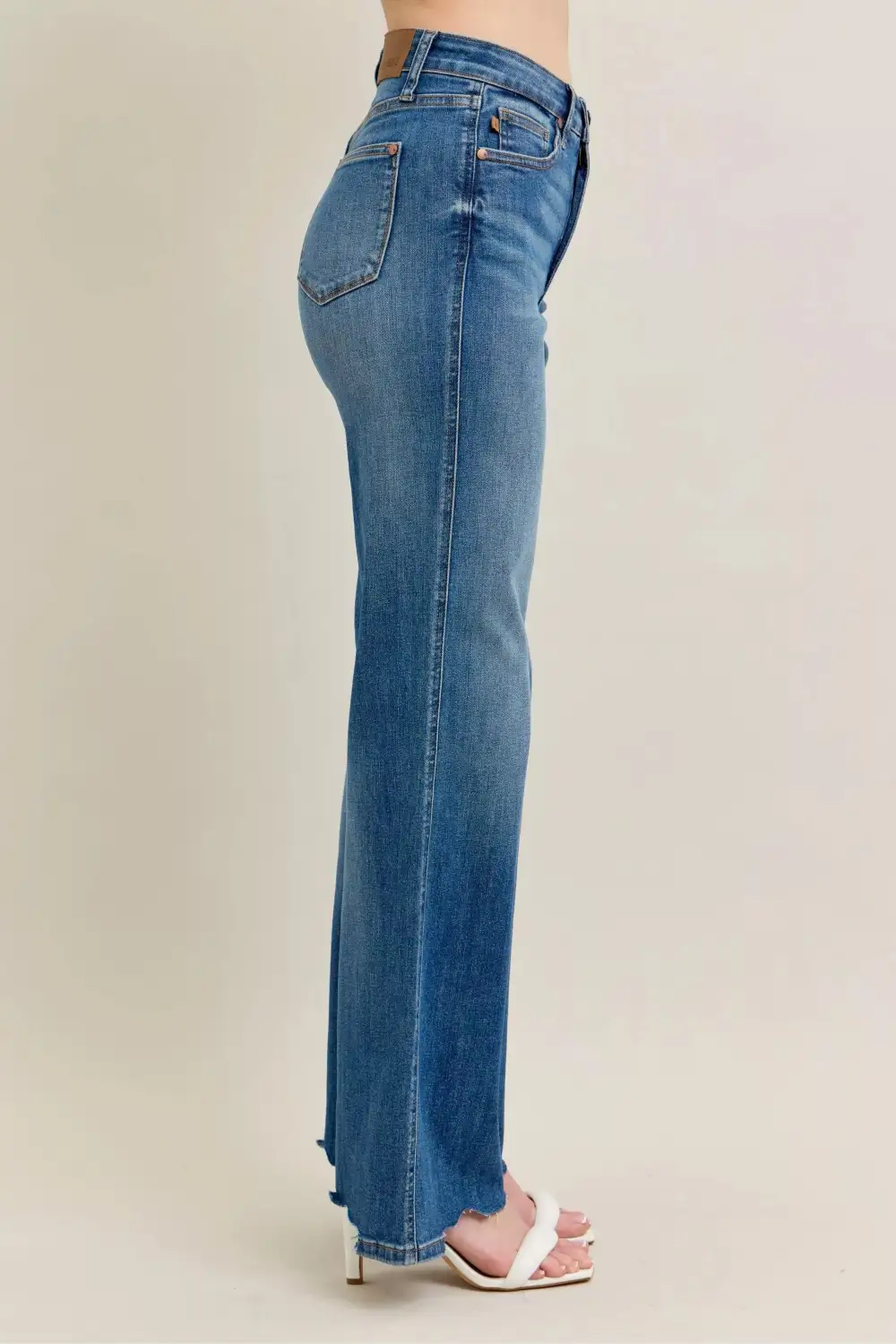 Everyday High Rise Distressed Wide Leg Jeans