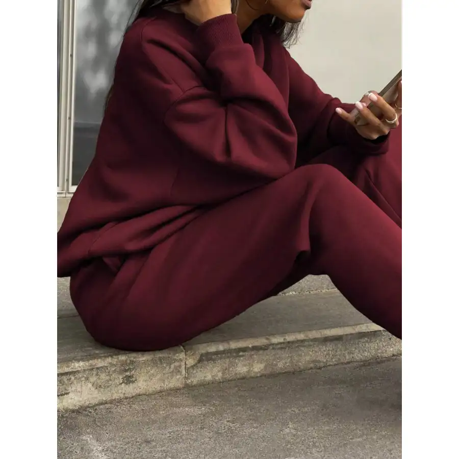 Classic Half Zip Sweatshirt and Pants Set