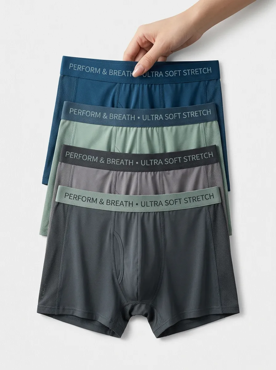 Practical Daily Wear Men' Four Pack Boxer Briefs