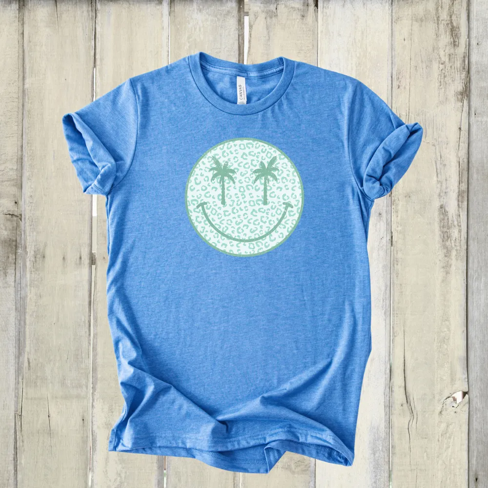 Palm Tree Smiley Graphic Everyday Tee