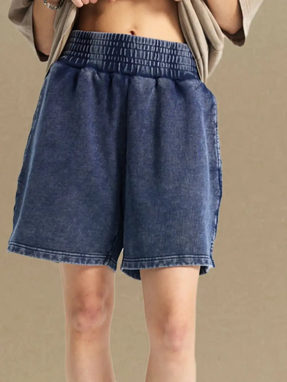 Weekend Cotton Blend Easy Waist Casual Shorts