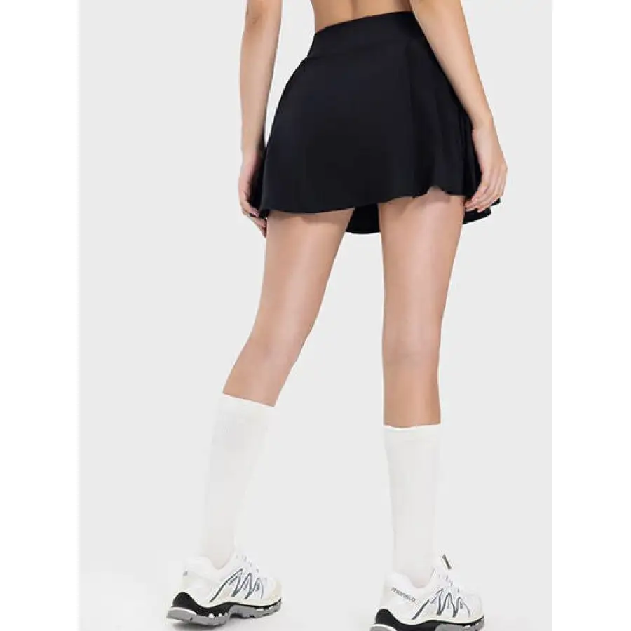 Pleated Detail Mid-rise Waist Active Skirt