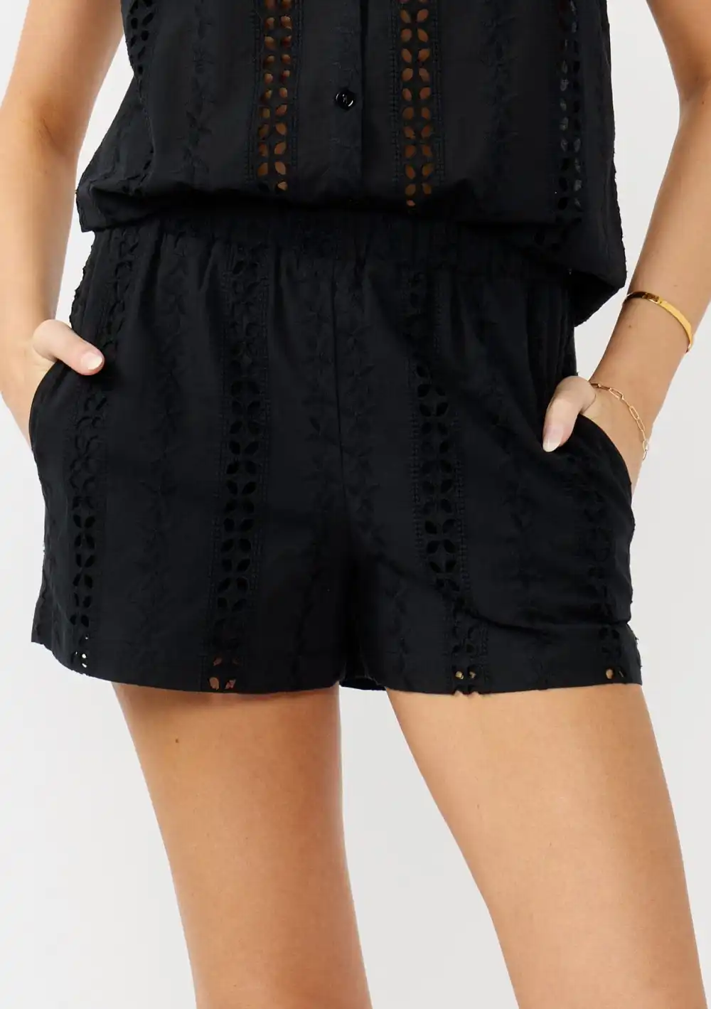 Eyelet Elasticated Waist Shorts