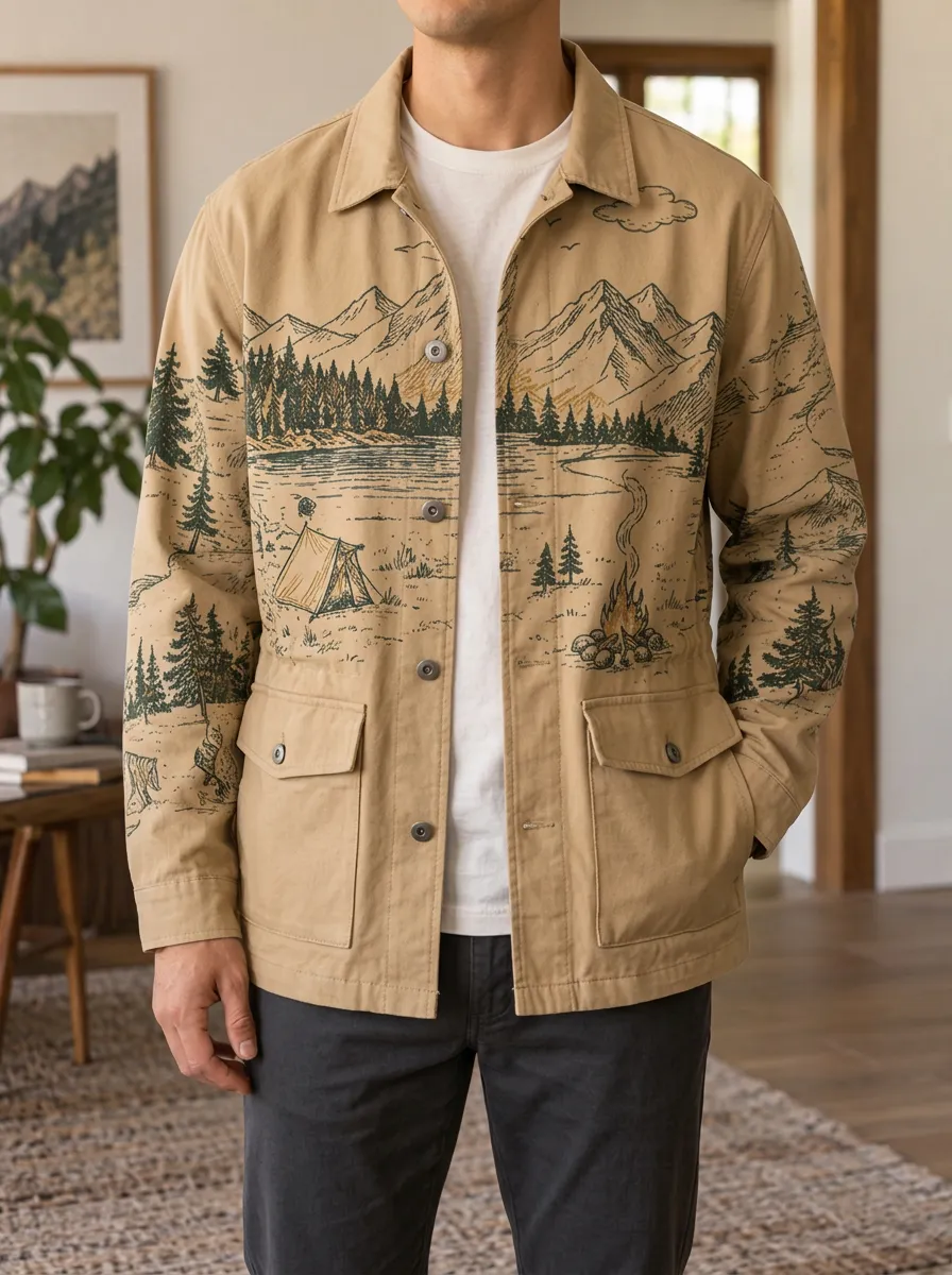 Men's Camping Mountain Forest Modern Studio Jacket