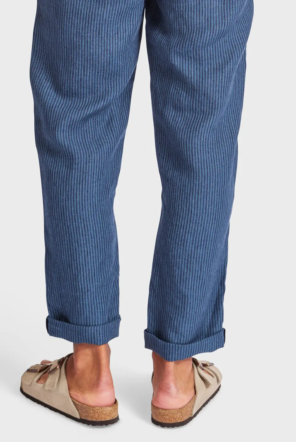 Striped Linen Cropped Pant