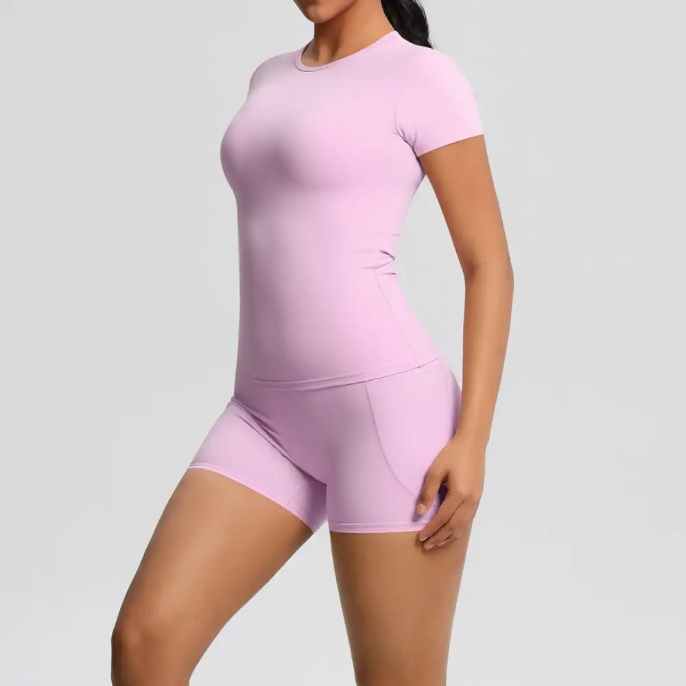 Brushed Short-Sleeve Top, Trousers and Shorts Active Set