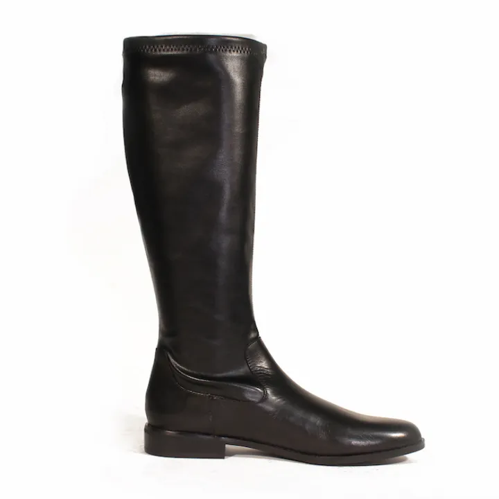 Leather Suede Elastic Knee High Boots