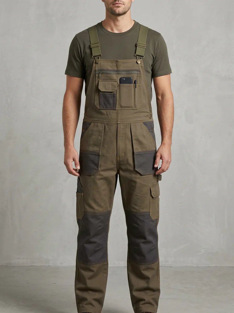 Men's Contemporary Multi-Pocket Bib Work Overalls