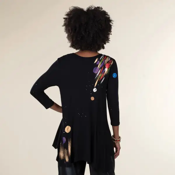Hand-Painted Tree Print Blouse