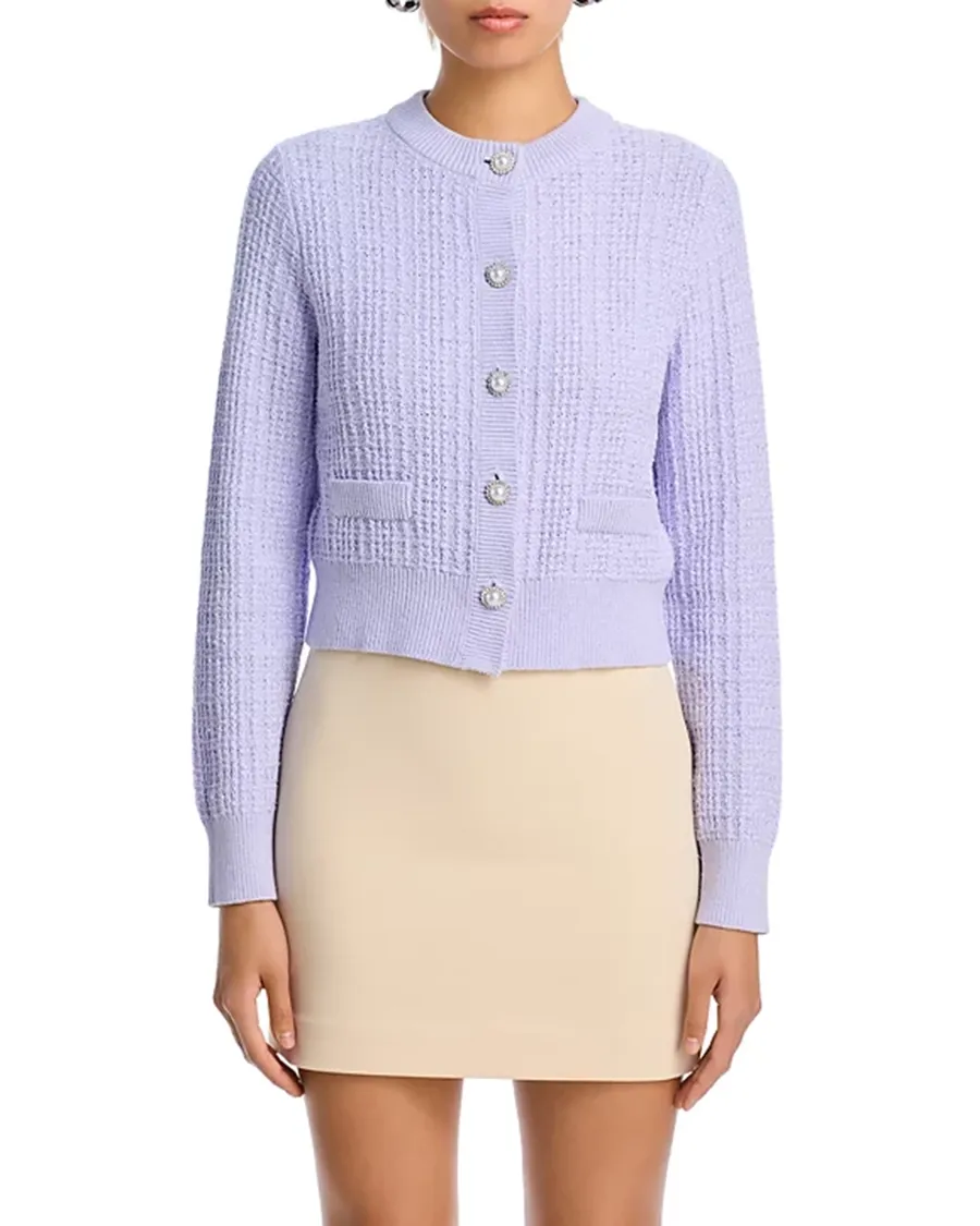 Cropped Silhouette Crewneck Cardigan