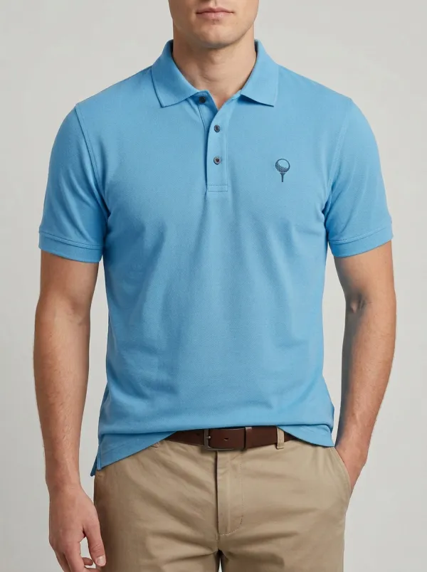 Performance Golf-Ball Ball-On-Tee Golf Polo Shirt