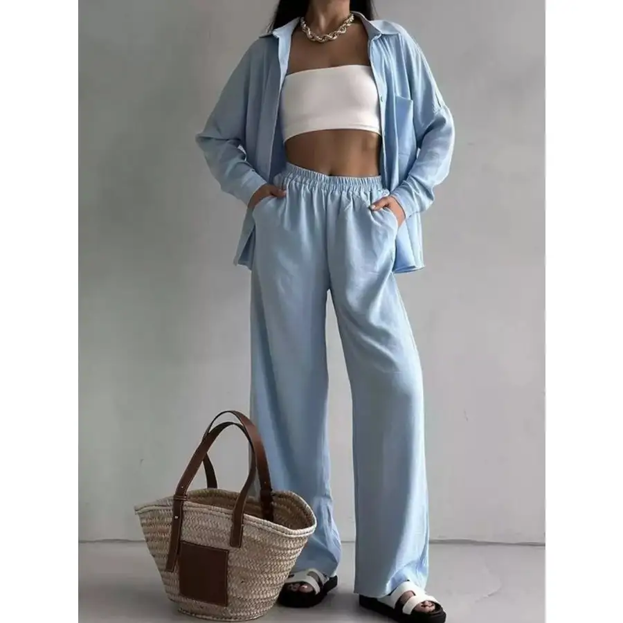 Button Down Shirt and Pants Set