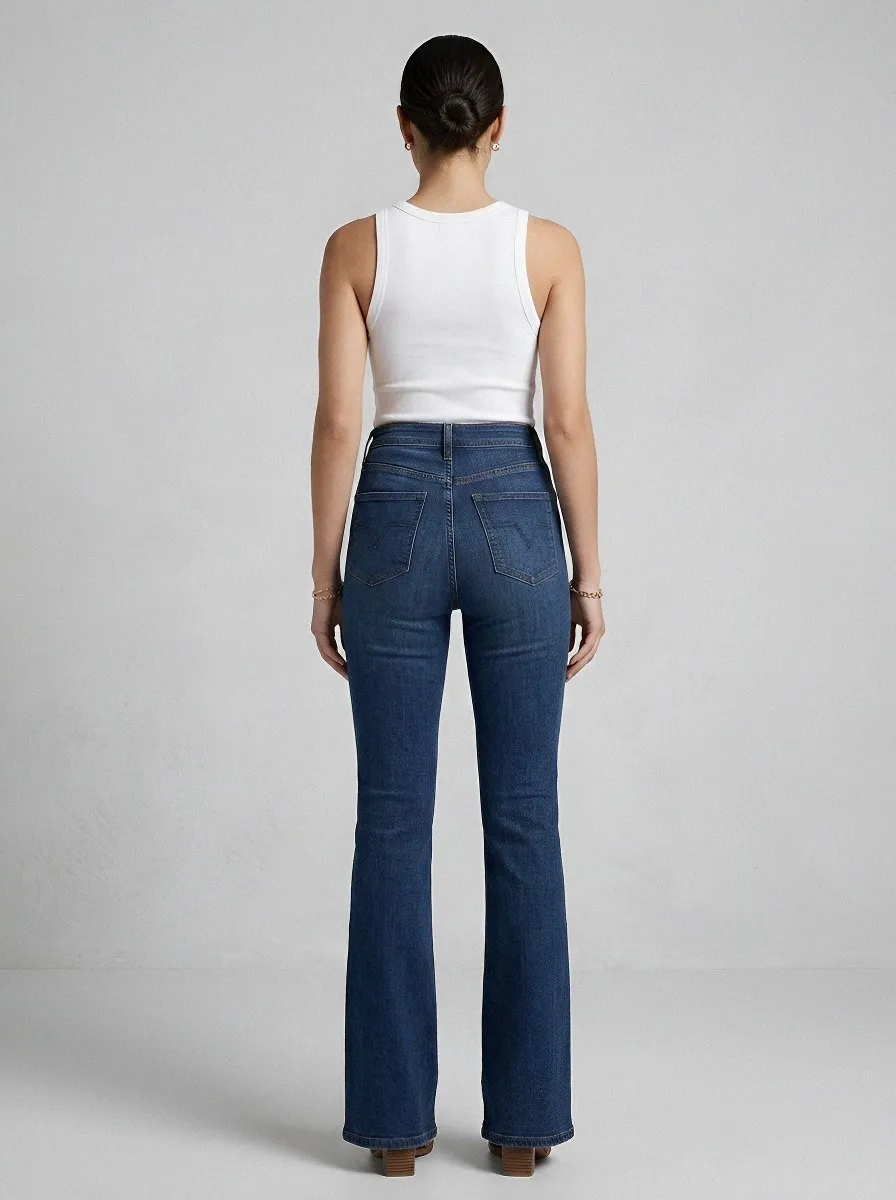 Soft-Look High-Waist Stretch Women's High-Waist Stretch Flare Jeans